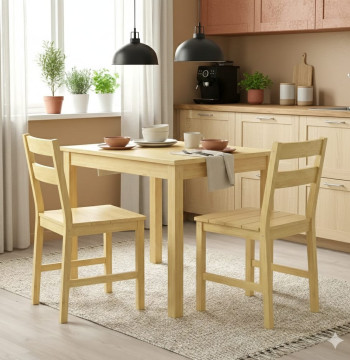 Essenza Conjunto 2 Cadeiras Jantar Bambu Natural 42x45x80cm Antiderrapantes