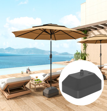 Cappello da sole Base Cappello da sole Cappello da sole Base 20L o Sand 24kg per giardino Terrazzo 43x33x25 cm Nero