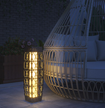 Lampe solaire avec éclairage LED Lampe extérieure en alliage automatique en acier et Widow PE 20x20x68 cm Gris foncé