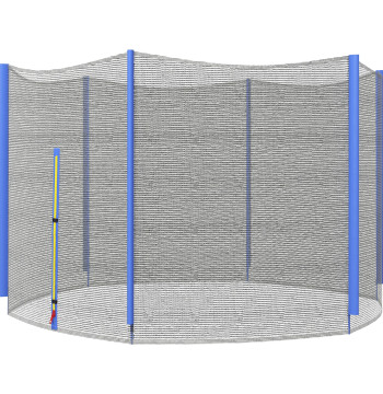 Réseau de sécurité pour trampoline Ø305 cm Réseau de remplacement de trampoline pour extérieur et porte avec fermeture de course pour 6 postes bleus