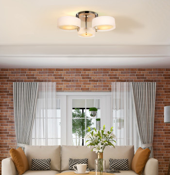 Lampada da soffitto moderna Lampada a sospensione con schermo acrilico e portalampada E27 Lampada per Dorm Sala da pranzo Ø64x20 cm Bianco