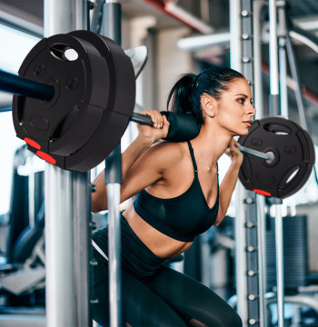 Conjunto de Discos de Pesos de 4 Peças Discos de Pesos 2x7,5 kg e 2x5 kg com Orifícios de 2,5 cm para Treino Fitness em Casa Ginásio Preto