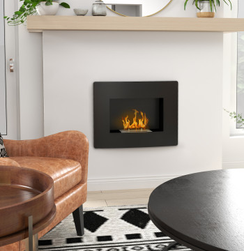 Caminetto Bioetanolo Caminetto Bioetanolo con deposito di 0,9L in acciaio inox Flame Eraser Tempo di combustione 3.3H per interni 15-20 m2 66x16x52 cm Nero