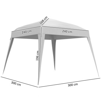 3x3m tenda di ricambio Awning riposizionamento soffitto per Oxford tessuto pieghevole tenda da giardino con UPF 50+ protezione impermeabile Velcro Chiusure e ganci elastici bianchi