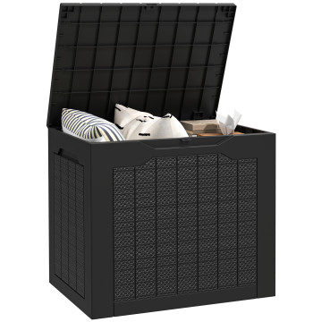 Extérieur Coffret de rangement 93L étanche Petite boîte de rangement de jardin en plastique avec 2 poignées intégrées et support Padlock 56x41x50 cm noir