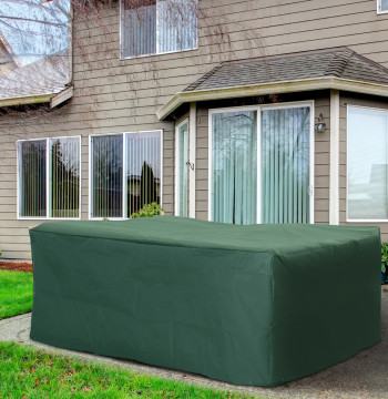 Housse de protection pour meubles de jardin 222x155x67 cm Housse de protection pour table extérieure étanche anti-UV et anti-poussière pour jardin vert foncé Balcon