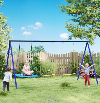 Ballon pour enfants Set au dessus de 3 ans Balançoires de jardin avec 2 ballons simples et 1 plate-forme de ballon Charge 120 kg pour Balcon Cour Cour 365x180x184 cm Multicolore