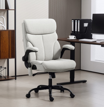 Chaise de bureau avec chaise pivotante de massage avec fonction de chauffage en hauteur réglable Supports bras haute arrière et télécommande 66x67x113-121 cm Gris