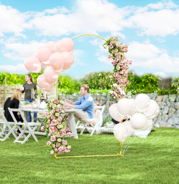 Arco de Jardín de Metal para Rosas Arco de Matrimonio con Revestimiento en Polvo Resistente a las Intempéries para Plantas Trenes para decoración Patio 120x40x220 cm Dourado