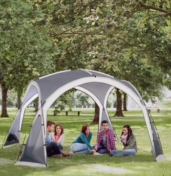 Rifugio per 3-4 persone con 4 schermi di zanzariera 2 pannelli di tessuto di Oxford e borsa di trasporto per il campeggio Viaggi 350x350x230 cm Grigio