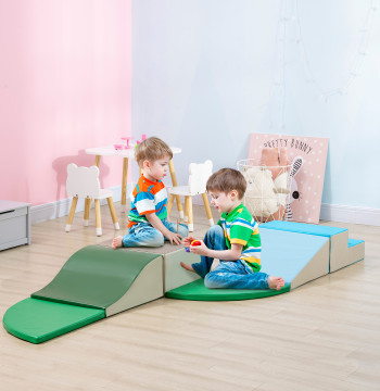 Set di 6 blocchi di schiuma per bambini da 12-36 mesi Blocchi di costruzione bambino giocattolo educativo per salire multicolor