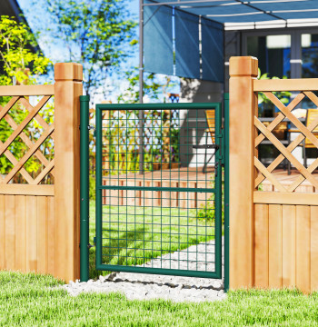 Porta da giardino 79x100 cm Porta per la sigillatura di acciaio Bar con serratura della porta e 3 chiavi per esterni Patio Verde