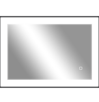 Espelho Casa de Banho com Luz LED 70x50 cm Espelho de Parede com Iluminação Ajustável Função Anti-Embaciamento Função Memória e Estrutura de Liga de Alumínio Preto
