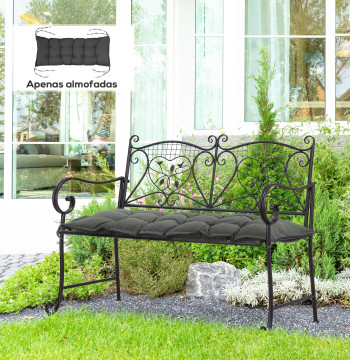 Paddle per la banca del giardino imbottita 100x40x10 cm Cuscino rettangolare per interni e esterni con cinghie di fissaggio spesse imbottite e grigio scuro