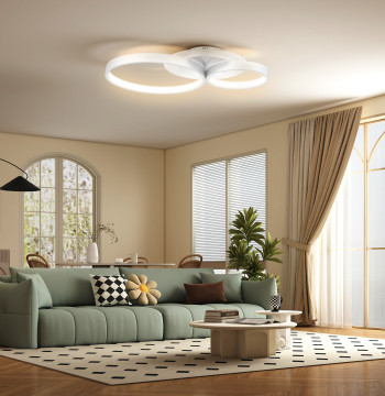 Lampada da soffitto a LED 40W Lampada moderna con illuminazione LED 3000K/4000K/6500K per camera Cucina sala da pranzo 59x38x7.4 cm Bianco
