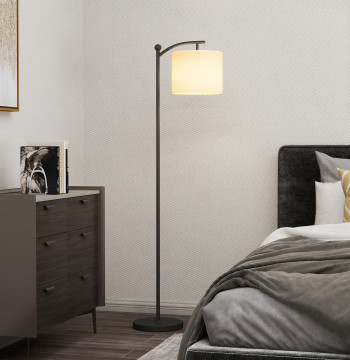 Candeeiro de Pé LED Candeeiro de Pé para Sala com Temperatura de Cor de Ajuste Contínuo 11 Níveis Comando à Distância Temporizador de 60 Minutos 54,3x30,6x159,6 cm Preto