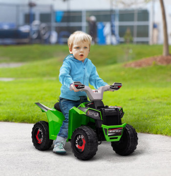 Quadrico elettrico per bambini 18-36 mesi Veicolo elettrico 6V Batteria con velocità 2.5 km/h Avanti e marzo Indietro 70x41.5x48.5 cm Verde