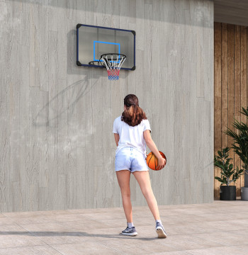 Tabla de Basquetebol de Parede Cesta de Basquetebol para Exterior 113x61x73 cm Azul y Negro