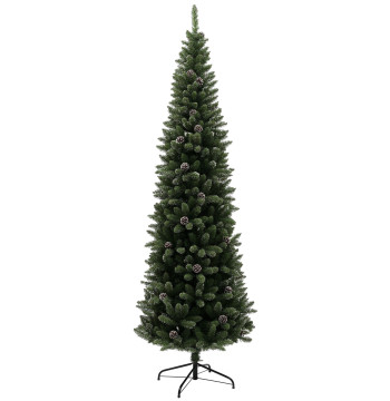 Arbre de Noël 225 cm Arbre de Noël artificiel avec 980 Ramos et support en métal Arbre de Noël pour salle intérieure vert