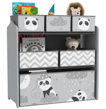 Estante para Juguetes con 6 Cajas de tela no tejidas intercambiables Organizador de Juguetes para niños de 3-8 años para Dormitorio 63x30x66 cm Ciza