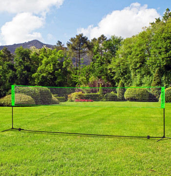 Kit de Badminton de 7 Peças Jogo de Badminton com 2 Raquetes 3 Badminton 2 Raquetes de Pickleball 2 Bolas de Pickleball Bola de Voleibol e Rede com Suporte Preto e Verde