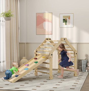 Escalada para niños 3 en 1 Estructura de escalada plegable para niños de 18-48 Meses con Rampa para Escorregar o Escalar Juego de Aprendizaje 175x70x89 cm Multicor