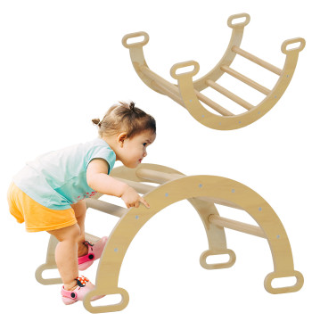 Arche d'apprentissage pour les enfants 2 en 1 Arche d'escalade pour les enfants de 18-48 mois Baloço pour les bébés Charger 50 kg 68x42x36 cm Bois