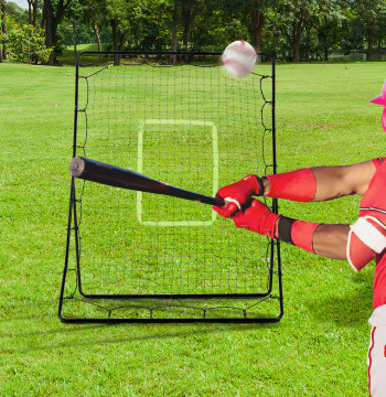 Rete di Baseball per Baseball e Softball Practice con struttura in metallo e ganci per la formazione di Futbol Tennis 123x90x174 cm Nero