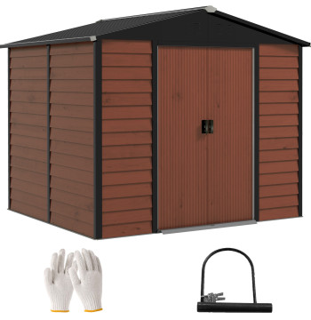 Abri de jardin extérieur 4,4 m2 240x206x198 cm Abri de jardin avec porte et cabinet de verrouillage pour jardin Patio Teca