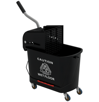 Fibbia di pulizia 20L con ruote e secchio Sprinkler per Scrub con Separatore d'acqua 60x27x70.5 cm Nero
