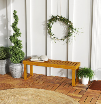 Garden Bank of 2 Places Bank of Madeira with Seat in Ripas Cargo 300 kg Bank for Outer Patio Balcone 120x34x43 cm Teca