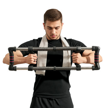 Expansor de Peito Expansor Ajustável Extensor para Musculação com Resistência Ajustável 10-80 kg para Treino em Casa Escritório Viagem Preto