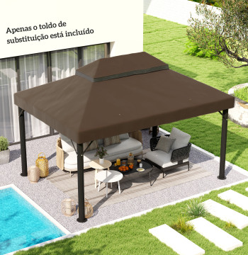 Substitution Awdow per Pergola 4x3 m Awdow per Pergola con doppio moschettiere Protezione UV 30+ Risveglio sostituzione per Pergola Café