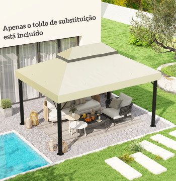Parafango di sostituzione per Pergola 4x3 m Awdow per Pergola con doppio moschettiere Protezione UV 30+ Risveglio di ricambio per Pergola Crema