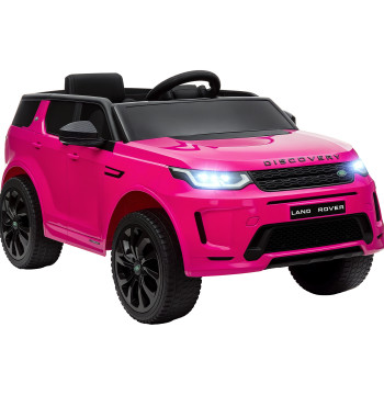 Voiture électrique pour enfants de plus de 3 ans Licence Land Rover Discovery Sport Voiture électrique Enfants avec batterie 12V Télécommande phares Horn et musique 106x65,5x51 cm Rose