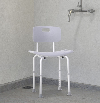 Silla para Duche Antiderrapante con altura ajustable en 8 Niveles Silla de baño 50,6x43x71-88 cm gris