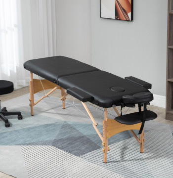 Marquesa de Masaje Dobrable Marquesa con altura ajustable 61-88 cm Diseño Ergonómico para Uso Profesional Fácil de Transportar 185x60 cm Negro