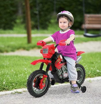 Motel électrique pour les enfants Batterie de moto électrique pour enfants 6V pour les enfants de plus de 3 ans avec roues de support 102x53x66 cm Rouge et Noir
