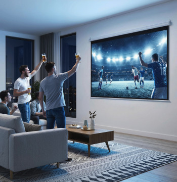 Pantalla eléctrica 100 Polegadas Portátil Formato 4:3 con control remoto para interior y exterior 203x152 cm blanco