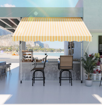 Avvento Retrattile Manuale esterno 300x150x170-280cm Risveglio laminabile Altezza regolabile con Maniglia Protezione Solare per Terrazza Balcone Giardino Giallo