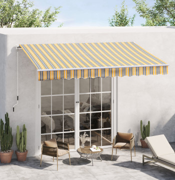 Manuale Adudo 3.5x2,5 m di Alluminio Balcone Risveglio Cortile con e UV Protezione Solare per Giardino esterno giallo e grigio