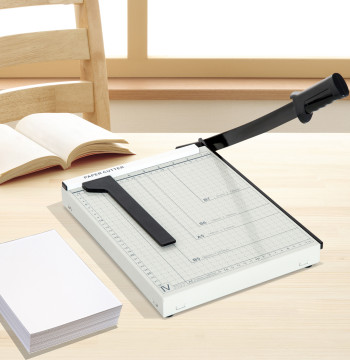 Cortador de Papel A4 Cortador de Papel Profissional para Papéis Fotografia Escritório Estúdio Escola Capacidade 12 Folhas com Régua 48x26,5x5 cm Branco