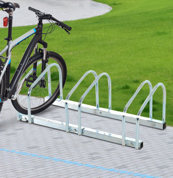 Parcheggio per 3 biciclette Supporto in acciaio per parcheggio Indoor e Outer Floor Bikes 70.5x33x27cm Argento