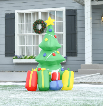 Albero di Natale gonfiabile 1.5 m Albero decorativo di Natale con decorazioni e luci LED Natale gonfiabile 65x75x150 cm Multicolor