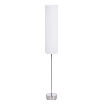 Candeeiro de Pé Moderno para o Quarto com Luzes E27, 40W e Interruptor de Pé, com Base de Aço Inoxidável Cor Branca 120cm