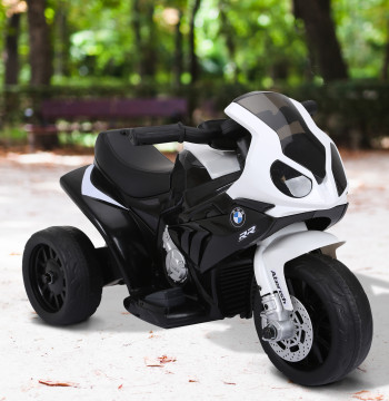 BMW Motel électrique pour enfants entre 18-36 mois 6V avec phares de musique et Max Speed. de 2,5 km/h 66x37x44 cm noir