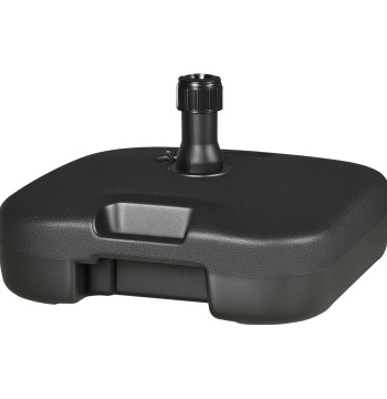 Base para Chapéu de Sol Suporte para Chapéu de Sol Recarregável com Água ou Areia HDPE 46x45x26cm Preto