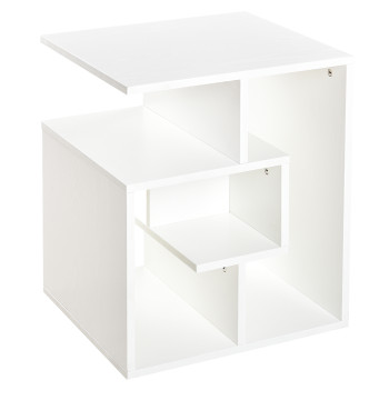 Table de Table Centre Table basse, Table de thé Support pour la bibliothèque de chambre pour fixer 45x40x55cm Blanc