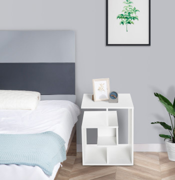 Mesa de Centro Mesa-de-Cabeceira Mesa de Café, Chá Mesas de Apoio para Sala Quarto Estante para Arrumação 45x40x55cm Branco