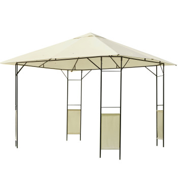 Giardino Pergola 3x3x2.6m Pergola esterna con struttura in acciaio e risveglio con protezione UV 300x300x260 cm Crema